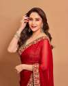 flaming-red-georgette-embroidered-saree