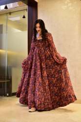  Floral Printed Georgette Gown