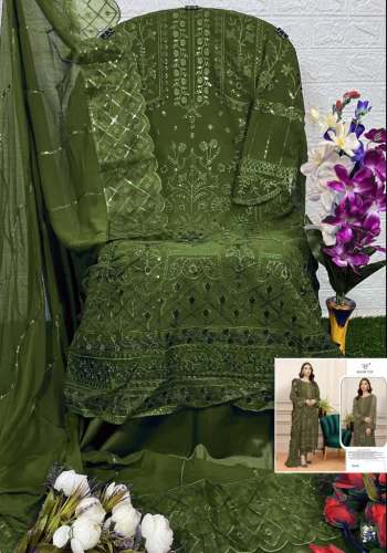  Fox Georgette And Embroidery Work Suit