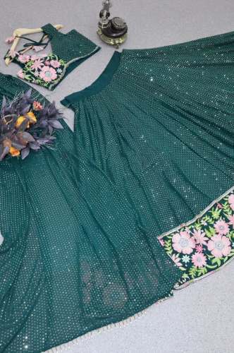 FOX GEORGETTE EMBROIDERY SEQUENCE LEHENGA CHOLI