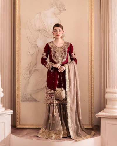 Fox Georgette suit  Real Mirror and Codding Siqunce Embroidery 