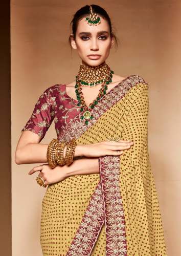 Georgette Bandhani Print Saree 