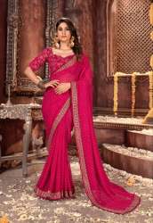 Georgette With Beautiful Bandhni Print Embroidery Border Saree 