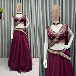 Gorgette Embroidery with Sequence lehengha choli