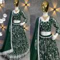 Green color Georgette Lehenga Choli With Embroidery Work thumb 1