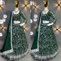 Green color Georgette Lehenga Choli With Embroidery Work thumb 3
