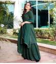 Green Heavy Georgette Plazzo Suit With Sequence Work 