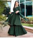 Green Heavy Georgette Plazzo Suit With Sequence Work  thumb 1