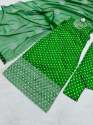 Green Silk Suit Set With Dupatta thumb 8