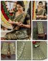 Green Soft Lichi Silk Saree With Art Silk Jacquard Border thumb 1