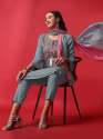 Grey Color Viscose Rayon Kurti Pant With Dupatta thumb 1