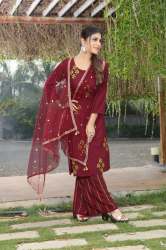 Havy rayon Cottan with Embroidery Work  Kurti Palzoo and Dupatta