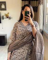 Heavy Cotton Kurti with pand & Dupatta 