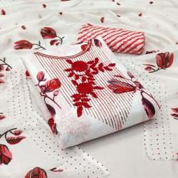 Heavy Cotton Printed Sequence Work Dress Material