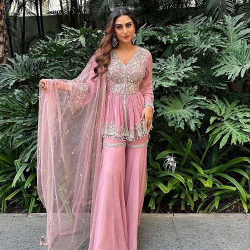 Heavy Designer Faux Georgette Sharara Set