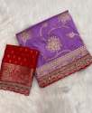 Heavy Dolla silk embroidery sequance work Saree  thumb 3