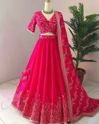 Heavy Embroidery Sequence Work Lehenga Choli