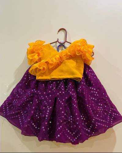 Heavy Faux Georgette Kids Girls Lehenga 