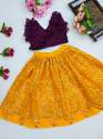 Heavy Faux Georgette Kids Girls Lehenga  thumb 4
