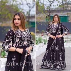 Heavy Faux Georgette With Embroidery anarkali gown