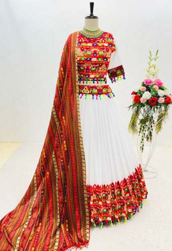 Heavy Fox Georgette With Gamthi Embroidery Work Lehenga Choli