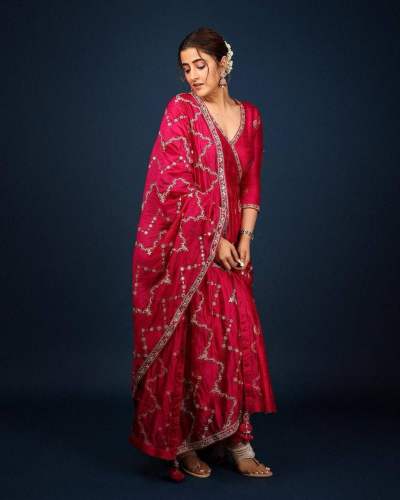Heavy Georgette Sequence And Embroidery Work Gown 