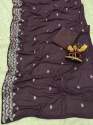 Heavy Georgette Sequence Embroidery Work  Saree thumb 1