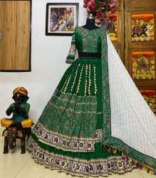 Heavy Muslin Cotton Navratri Lehenga Choli With Mirror & Hand Work