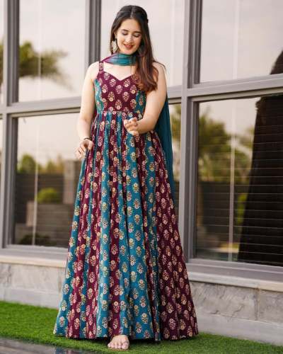 Heavy Muslin Cotton Printed Gown
