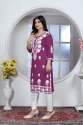 Heavy Rayon Chikankari Kurti Pent Set. thumb 3