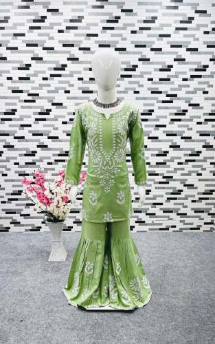 Heavy Rayon Cotton With Embroidery Work Sharara 