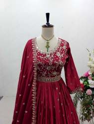 Heavy Satin Silk With Heavy Sequence Emrodery Work