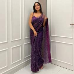 heavy sequence work saree 