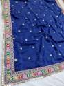 Heavy Wedding Wear Rangoli Silk Embroidery Saree thumb 5