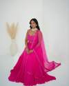 Hot Pink Designer Georgette Lehenga Choli thumb 1