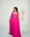 Hot Pink Designer Georgette Lehenga Choli thumb 4