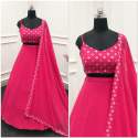 Hot Pink Designer Georgette Lehenga Choli thumb 5