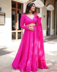 Hot Pink Premium Georgette Lehenga Choli