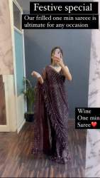 Imported Premium Net Party Wear Saree With Tikli Work 