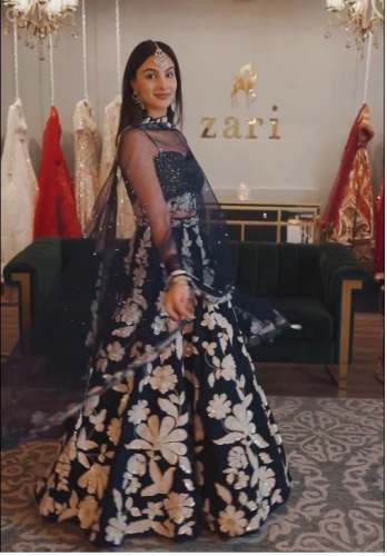  Kasturi Silk georgette rainbow sequins & Dori work  lehenga  