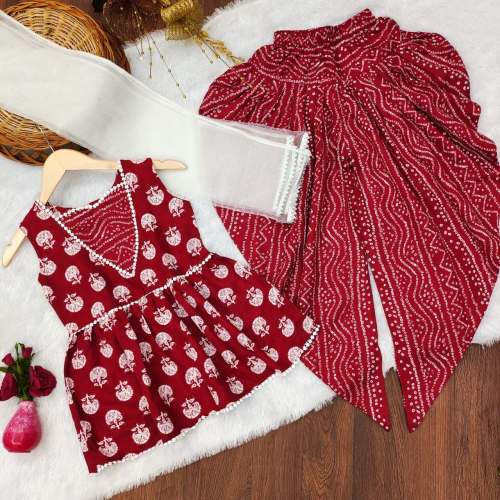 Kids Top Dhoti & Dupatta set  