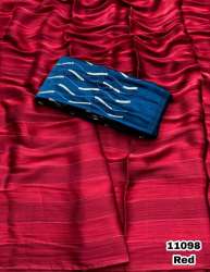 Latest Chiffon Saree with Satin Zari Lining