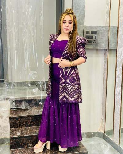 Latest Fox Georgette Kurti Plazo By Royal Export