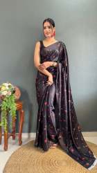 latest Satin silk saree collection for woman