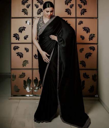Latest Satin Silk Sequnce work Saree