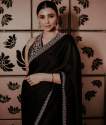 Latest Satin Silk Sequnce work Saree thumb 1