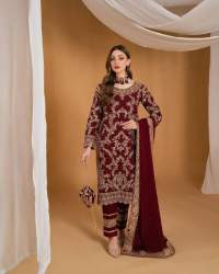 Launching Designer Faux Georgette Suit With  Heavy Embroidery Work