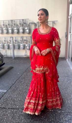 Launching New Designer Party Wear Look Top Sharara Plazzo and Dupatta