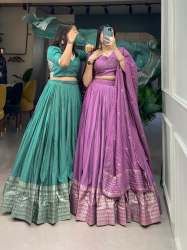 LEHENGA  PURE CHANDERI  Dupatta Drawstring with Zip