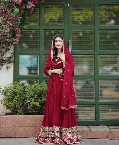 Lunching New Designer Party Wear Gown With Embroidery Work